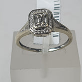 LADIES 9CT WHITE GOLD DIAMOND RING 2.2GMS Ring Size N / 7 US
